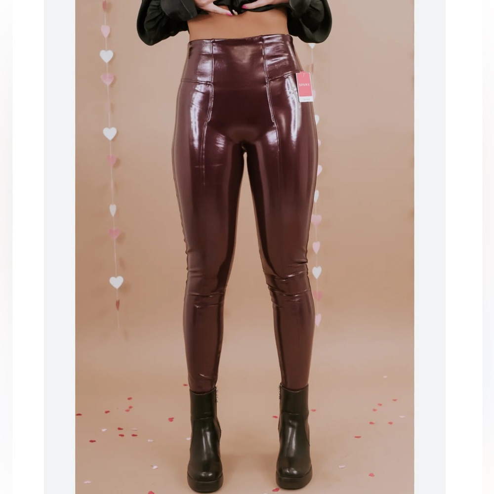 SPANX Faux Leather Patent Leggings